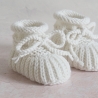 wollweiße Babyschuhe, 3-6 Monate, gestrickt, aus Wolle