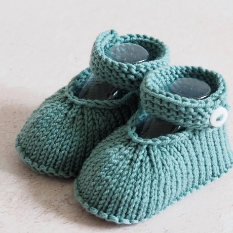 Babyschuhe mit Riemchen und Knopf, smaragdfarben,  0-3 Monate