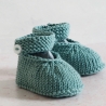 Babyschuhe mit Riemchen und Knopf, smaragdfarben,  0-3 Monate