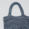 Einkaufstasche Einkaufsnetz in grau aus Baumwolle gehäkelt