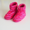 bunte Babyschuhe 4-9 Monate handgestrickt aus Baumwolle