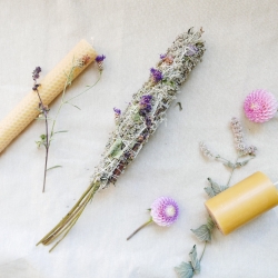 Räucherbündel 'Basilikos' mit Stiel (Smudge Stick)