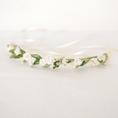 Haarkranz 'Flöckchen' aus Trockenblumen