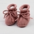 gestrickte Babyschuhe 0-3 Monate in dunkelrosé