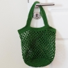 Häkeltasche Einkaufstasche in olivgrün aus Baumwolle gehäkelt