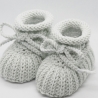 Babyschuhe in zartem Lindgrün, 0-3 Monate, aus Wolle