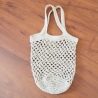 Häkeltasche Einkaufstasche in beige aus Baumwolle gehäkelt