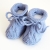 hellblaue Babyschuhe 3-6 Monate gestrickt Wolle Zopf