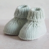 Babyschuhe in zartem Lindgrün, 0-3 Monate, gestrickt, aus Wolle