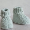 Babyschuhe in zartem Lindgrün, 0-3 Monate, gestrickt, aus Wolle