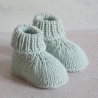 Babyschuhe in zartem Lindgrün, 0-3 Monate, gestrickt, aus Wolle