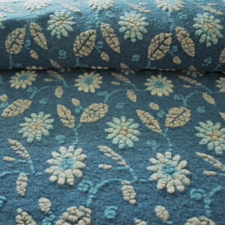 Musterwalk Kochwolle ital.Walkstoff mit erhabenem Muster Walklode