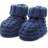 dunkelblaue Babyschuhe aus Wolle gestrickt 0-3 Monate