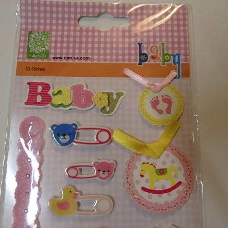 cArt-Us Baby Sticker Mädchen Geburt Kartendeko Aufkleber