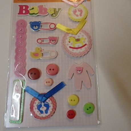 cArt-Us Baby Sticker Mädchen Geburt Kartendeko Aufkleber