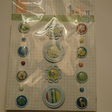 cArt-Us Baby Brads Spreizklammern Kartendeko blau Jungen Geburt