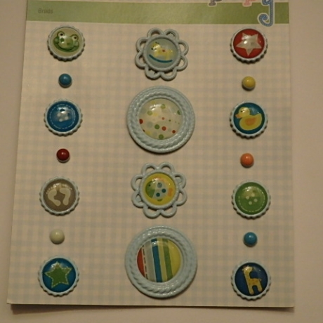 cArt-Us Baby Brads Spreizklammern Kartendeko blau Jungen Geburt