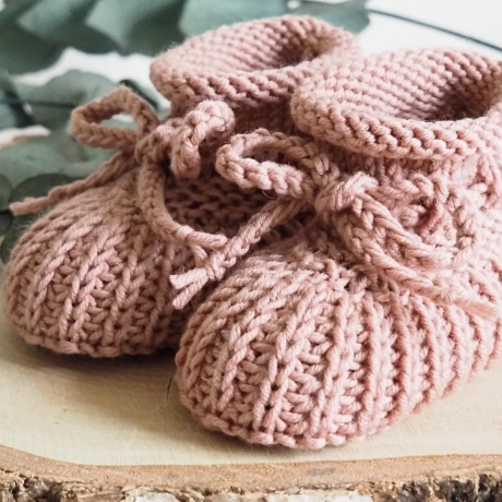 altrosa Babyschuhe, 3-6 Monate, gestrickt, aus Wolle