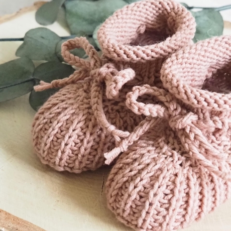 altrosa Babyschuhe, 3-6 Monate, gestrickt, aus Wolle