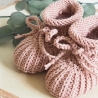 altrosa Babyschuhe, 3-6 Monate, gestrickt, aus Wolle