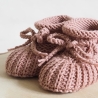 altrosa Babyschuhe, 0-3 Monate, gestrickt, aus Wolle Patentmuster