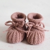 altrosa Babyschuhe, 0-3 Monate, gestrickt, aus Wolle Patentmuster