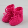 Pinke Babyschuhe aus Babygarn für Mädchen 3-6 Monate