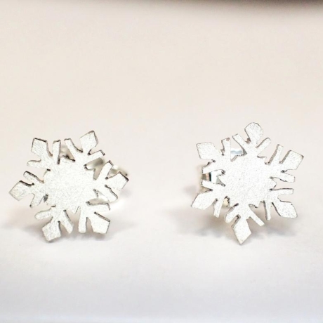 ohrstecker schneeflocke in echtem 925er SILBER 1 Paar