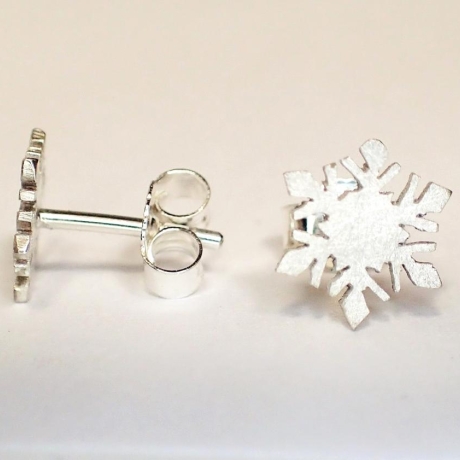 ohrstecker schneeflocke in echtem 925er SILBER 1 Paar