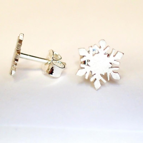 ohrstecker schneeflocke in echtem 925er SILBER 1 Paar