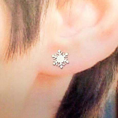 ohrstecker schneeflocke in echtem 925er SILBER 1 Paar