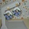 Florale Vergissmeinnicht Ohrringe aus Polymer Clay - Handarbeit