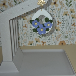 Florale Vergissmeinnicht Ohrringe aus Polymer Clay - Handarbeit