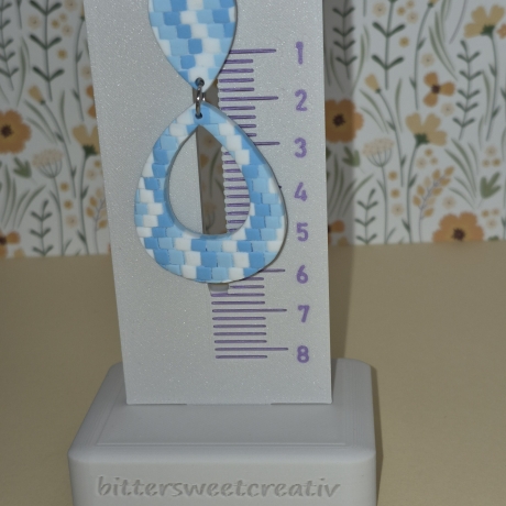 Handgemachte Statement-Ohrringe „Mosaik-Traum“ in Blau & Weiß