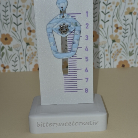 Maritime Polymer Clay Statement-Ohrringe in Blau-Weiß – Leicht