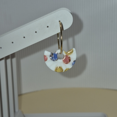 Creolen Set 2 Goldfarben mit 3 Paar Anhängern (Blumen & Abstrakt)