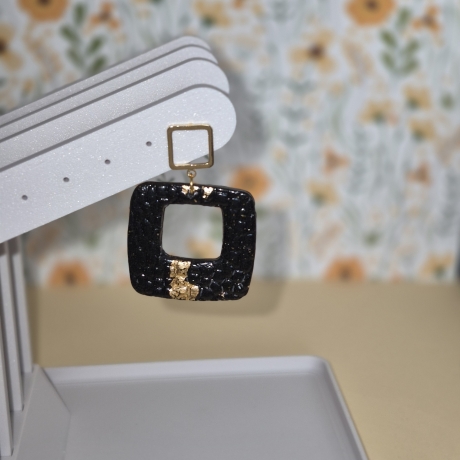 Edle Statement-Ohrringe in Schwarz & Gold–Handgefertigte Unikate