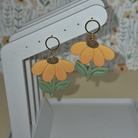 Blumen Ohrringe Gelb • Polymer Clay Ohrhänger • Sommermotiv