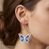 Bezaubernde Schmetterlings-Ohrringe –Blau-Weißes Porzellan-Design