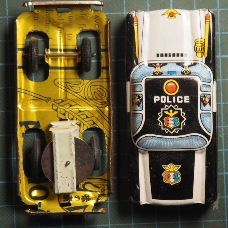 japanisches Blechauto Patrol-Police 1945-1955 aus Konserven Blech