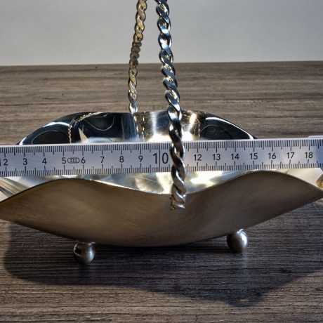 Feine versilberte Schale mit Bügel 19cm  (HS)