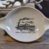 4er Set Porzellan Aschenbecher - Motiv: Historische Lokomotiven