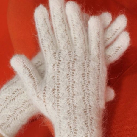 Original Orenburger Damen-Finger-Handschuhe, weiss
