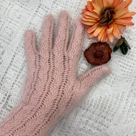 Original Orenburger Damen-Finger-Handschuhe, blass-rosa