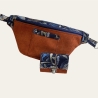 Crossbody Bag Bauchtasche aus Cord „Blue Flower“