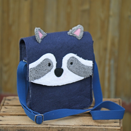Waschbär Filztasche Kindergartentasche Umhängetasche
