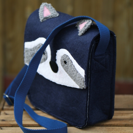 Waschbär Filztasche Kindergartentasche Umhängetasche