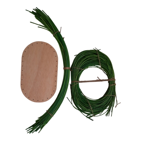 Korbflechtset Grün 18cm Oval