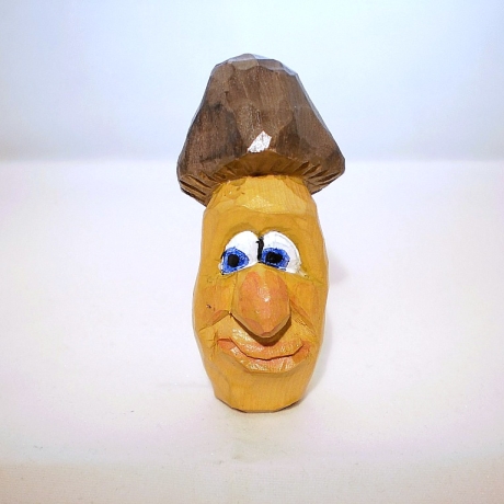 Pilzmännchen, hand geschnitzt und bemalt 