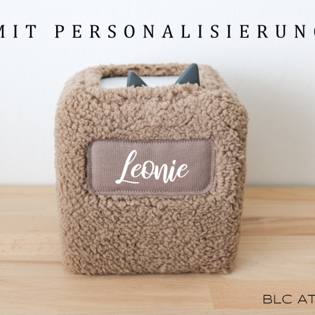 TEDDY PLÜSCH Taupe mit Personalisierung, passend für Toniebox